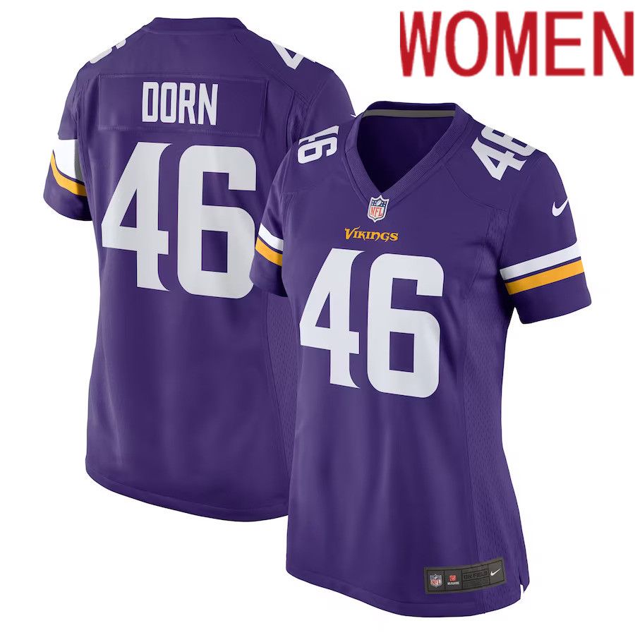 Women Minnesota Vikings 46 Myles Dorn Nike Purple Game NFL Jersey